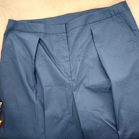 Misook Blue Pleated Wide Leg Trouser Pants | High Rise | Lightweight Knit | XL - Picture 8 of 10